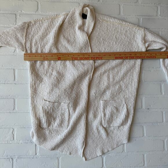 Abercrombie & Fitch Off White Loose Knit Open Cardigan Sweater sz XS - Picture 4 of 5